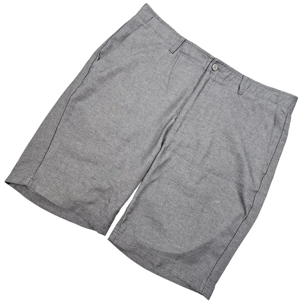 Pebble Beach Dry-Luxe Performance Golf Shorts Men's 36 Gray Heathered Flat Front